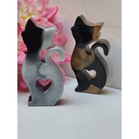 Handgemachte Katzen Dekoration - Bunte Katze Statue Epoxidharz Figur Harz Home Deko Katzendeko von YviCreation