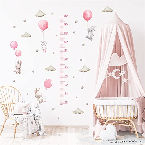 Yviv1yn Messlatte Kind， Ballon Hase Höhenmesslineal Wandaufkleber Messlatte for Kinderzimmer Schlafzimmer Wachstumstabelle Wandtattoo Kinderzimmer Aufkleber (Color : Ruller 164, Size : One Size) von Yviv1yn