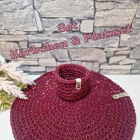 Geschenkset, Tischset, Untersetzer, Körbchen, Utensilo, Mitbringsel, Geschenk Für Mama, Rund, Gehäkelt, Dekoration, Geschenkidee von YvonneskleineWelt