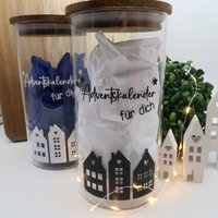 Adventskalenderglas Groß Adventskalender Im Glas Geschenkidee Geschenkglas Mitbringsel Advent Weihnachten von YvoryGanderkesee