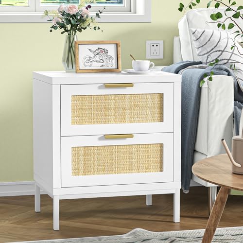 Yvsevnr Nachttisch, Nachttische mit 2 Schubladen, Boho Nachtschrank mit Rattan, Kleine Kommode für Schlafzimmer, Wohnzimmer, Einfach zu Montieren 48.3 x 35.3 x 54.5 cm Yvsevnr Nachttisch, Nachttische mit 2 Schubladen, Boho Nachtschrank mit Rattan, Kleine Kommode für Schlafzimmer, Wohnzimmer, Einfach zu Montieren 48.3 x 35.3 x 54.5 cm von Yvsevnr