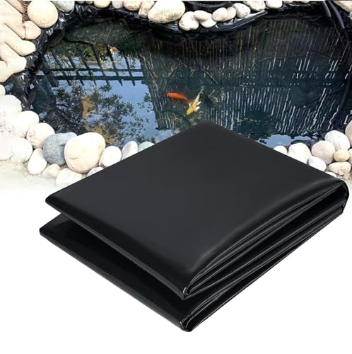 Ywanwj 12X14m Schwarz HDPE Teichfolien Schwerlast, für Blumen Gärtner Gewächshäuser Teiche Wasserauslese UV Stabil Teichfolie Poolfolie Hochwertige auch geeignet als Hochbeet Folie wasserdicht von Ywanwj