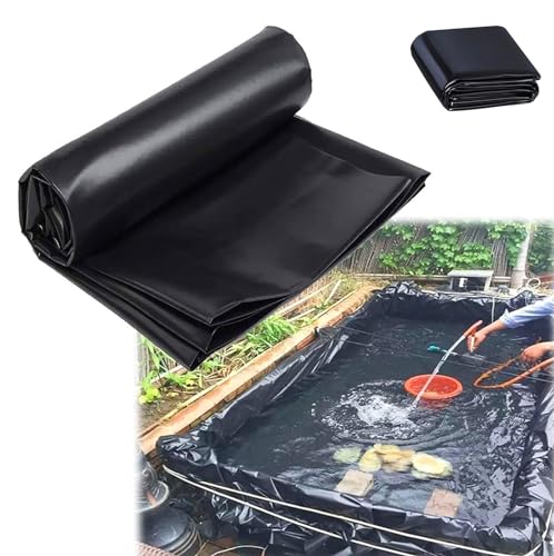 Ywanwj 5X8m Schwarz HDPE Teichfolien Schwerlast, für Blumen Gärtner Gewächshäuser Teiche Wasserauslese UV Stabil Teichfolie Poolfolie Hochwertige auch geeignet als Hochbeet Folie wasserdicht von Ywanwj
