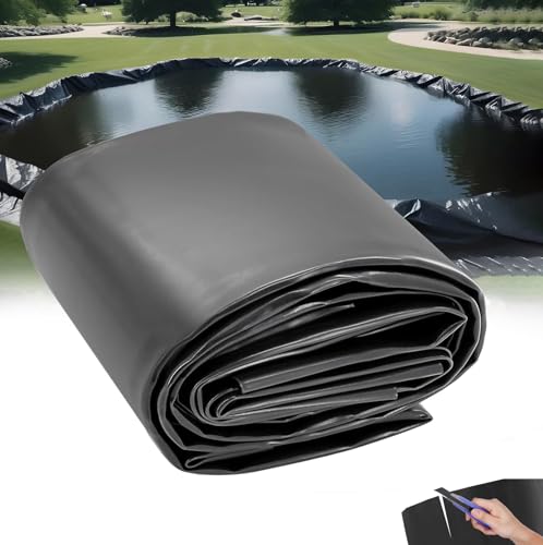 Ywanwj 6X18m Schwarz HDPE Teichfolien Schwerlast, für Blumen Gärtner Gewächshäuser Teiche Wasserauslese UV Stabil Teichfolie Poolfolie Hochwertige auch geeignet als Hochbeet Folie wasserdicht von Ywanwj
