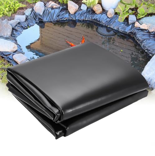 Ywanwj 6x7.5m Schwarz HDPE Teichfolien Schwerlast, für Blumen Gärtner Gewächshäuser Teiche Wasserauslese UV Stabil Teichfolie Poolfolie Hochwertige auch geeignet als Hochbeet Folie wasserdicht von Ywanwj