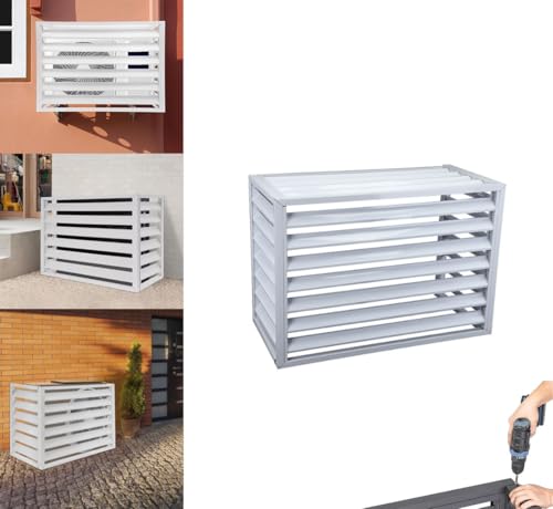 Ywanwj Aluminium Blumenständer, klimaanlage Abdeckung wärmepumpe 110 * 80 * 60cm verkleidung klimaanlage außengerät Zaun zum Verstecken der Klimaanlage, Infach zu installieren abdeckung wärmepumpe von Ywanwj