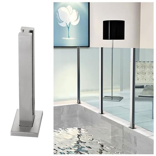 Ywanwj Geländerpfosten Glas-Geländerpfosten Glas-Geländer, 304 Edelstahl Glashalter Halterungen, Quadratische Glaszapfen Pfosten, Edelstahl Geländer für Glasdicke 8/10/12mm von Ywanwj