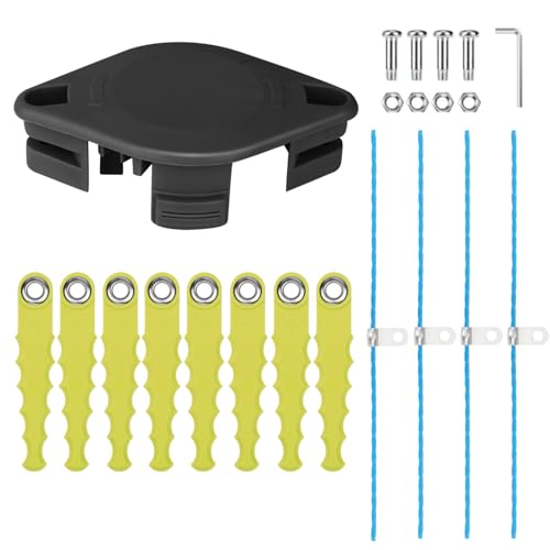 Yweller 18 Stücke 5132004559 RAC155 RAC158 Trimmermesser im Doppelklinge passend für Ryobi OLT1825M, RY18LT25A-113P, RY18LT25A-120P 18V Akku-Rasentrimmer mit Auto Feed, mit Extra starker Nachfüllfaden von Yweller