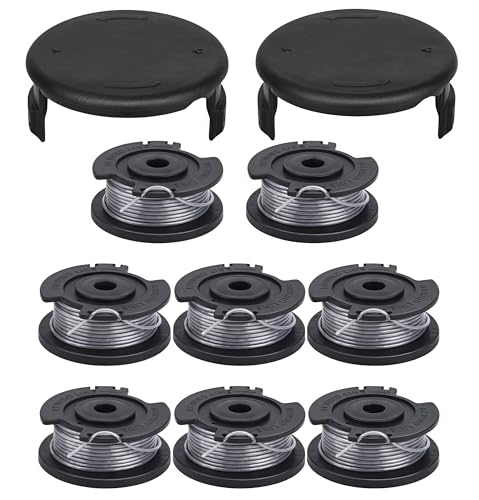 Yweller Ersatzspule F016800569/F016800385 Länge 4,9m Dicke 1.6mm für Bosch Akku Rasentrimmer ART23SL, ART23-28, ART2300, ART26SL, mit F016F04557 Spulenabdeckung (8 Fadenspulen+2 Spulendeckel) von Yweller