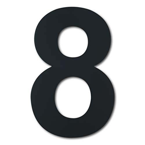 Gebürsteter moderner Edelstahl Hausnummer-100mm hoch-schwarze Beschichtung, schwebende Erscheinung (Nummer 8) von Ywonoby