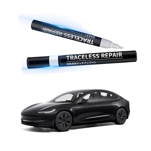 Ywooon Ausbesserungslack für Tesla Model Y 3 X S Karosserie Ausbesserungslack Kratzerreparaturset, Lackstiftspitze und Pinsel 2-in-1-Kratzerreparatur Autokratzerreparaturstift (Vollschwarz) von Ywooon