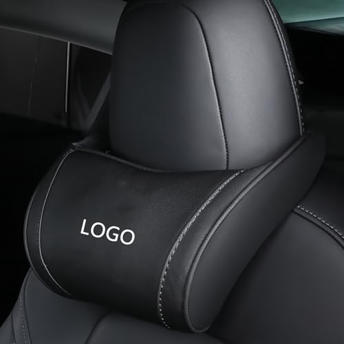 Ywooon Autositzhalshalterkissen für Tesla Model Y Model 3 Model X Model S Kopfstütze Kissen Kissenkissen zum Antrieb der Kopfstütze Entspannen Sie mit einstellbarem Riemen, 1pc Schwarz von Ywooon
