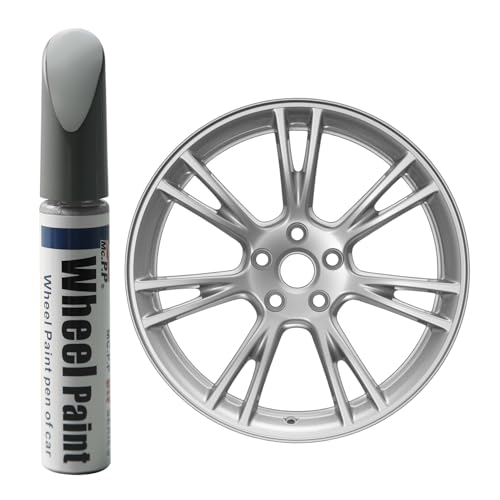 Ywooon Felgen Ausbesserungslack für Tesla Model Y Apollo Felge 19" Model 3 Stiletto Felge 19" 20", Felgen Ausbesserungslack Felgenkratzer reparieren Felgenlack Randstein Lackstift, Sonic Silver von Ywooon