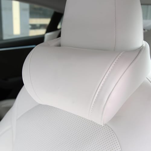 Ywooon Kopfstützen Kissen für Tesla Model Y Model 3 Model X Model S Car Headrest Neck Kissen - Universal Fit Hals & Wirbel Rest -Kissen für Reise/Büro/Zuhause, 1PC Weiß von Ywooon