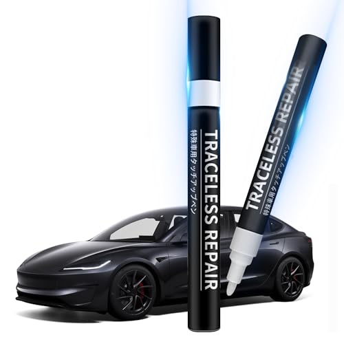 Ywooon Lackierung für Tesla Model Y 3 X S Lack Reparatur Kit Lackierstift und Pinsel 2 in 1 Auto Farb Rand Kratzer Reparatur Automobil 1 Stück (Feste Black-PBSB) von Ywooon