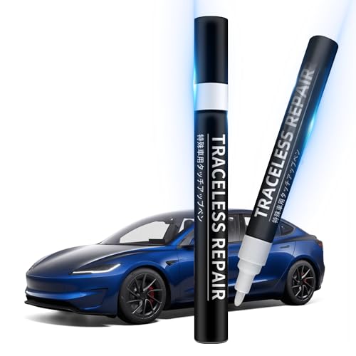 Ywooon Lackierung für Tesla Model Y 3 X S Lack Reparatur Kit Lackierstift und Pinsel 2 in 1 Autofarbe Rand Kratzer Reparatur Automobil 1 Stück (Deep Blue Metallic-PPSB) von Ywooon