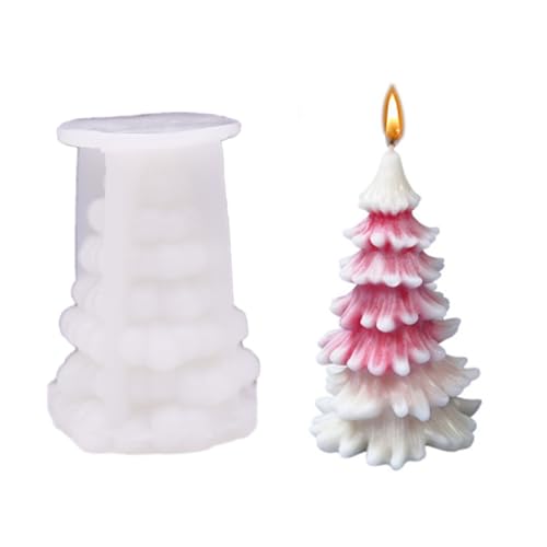 Kerzen-Gießform Kerzenform Silikon 3D Kerzengießform Weihnachtsbaum - Kerze Gießform Silikonform, Kerzenformen zum Gießen, Seifenform, DIY Candles Mould, Duftkerzen Handarbeit, 1 Stück von Yxmohala