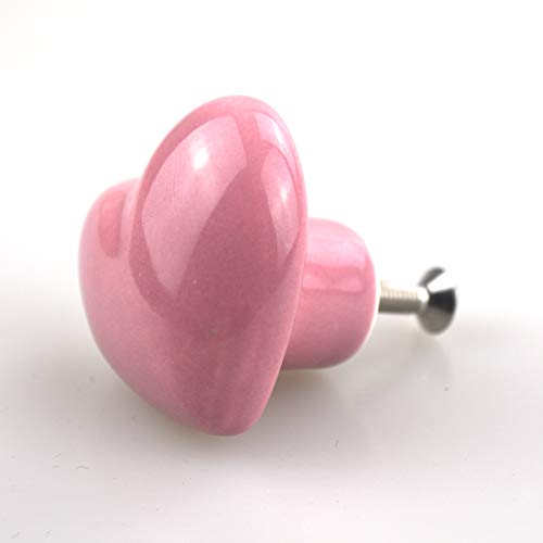 Yxtai 10 STÜCKE Herzförmigen Schublade Zieht Keramikknöpfe für Kabinett, Kinderzimmer Schublade, Kommode Schublade, mit Schraube, Rosa von Xcyroiiy