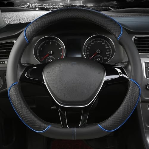 YyQFMA8 Auto Lenkradbezüge Für Opel Grandland 2021-2024,Mikrofaser Leder Auto Lenkradbezug Anti Rutsch Atmungsaktiv Ersatz Innenraum Zubehör,B-Blue-Type D von YyQFMA8