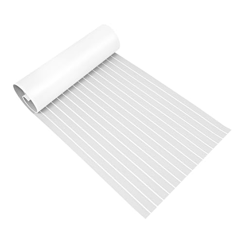 Bodenschutzmatte, 240x90cm Bodenschutzmatte Bürostuhl Selbstklebende, rutschfeste Bodenmatte, Bodenmatte für Yachten, Fischerboote, Wohnmobile, Tauchplattformen (Hellgrau, Weiß) von YyanLAK
