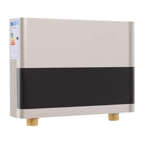 Elektronischer Durchlauferhitzer, 6000W Elektrischer Warmwasserbereiter, Mini-Warmwasserbereiter für Badezimmer, Friseursalons, Hotels, Wohnwagen, Bars (Gold) von YyanLAK