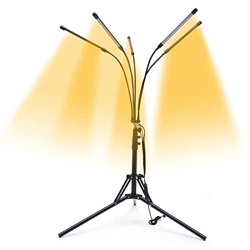Pflanzenlampe LED, 39.8–160cm Pflanzenlicht 5 Rohre Pflanzenlicht Vollspektrum mit Stand 360° einstellbare Wachstumslampe mit 3-Lichtmodi für Innenpflanzen mit Timer Pflanzenlampe LED, 39.8–160cm Pflanzenlicht 5 Rohre Pflanzenlicht Vollspektrum mit Stand 360° einstellbare Wachstumslampe mit 3-Lichtmodi für Innenpflanzen mit Timer von YyanLAK