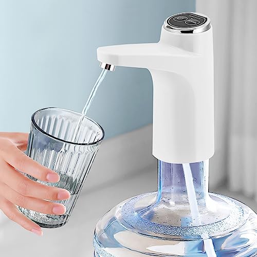 Wasserflaschen Pumpe, 4W 5V Tragbarer Elektrischer Wasserspender, USB-Lade Automatische Trinkwasserpumpe, für Home Kitchen Office Camping (Weiß) von YyanLAK