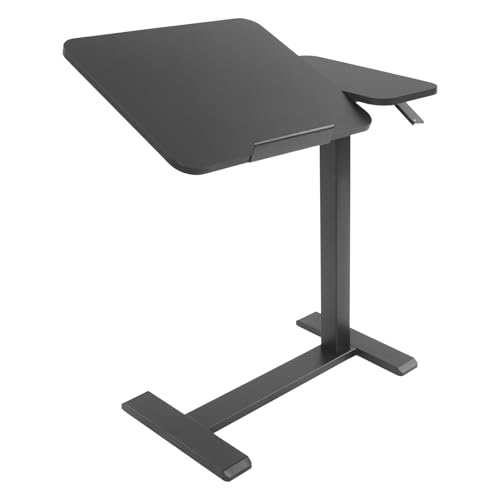 YyanLAK Beistelltisch, Mobile Stehschreibtisch, Einstellbare Höhe 66-104cm Verstellbarer Überbett-Bettscheidetisch, für Wohnzimmer, Heimbüros, Arbeitszimmer (Schwarz) von YyanLAK