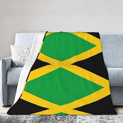 Jamaika-Flagge, 203,4 x 152,4 cm, ultraweiche Micro-Fleece-Decke – gemütlicher Komfort für den Winter, leicht und langlebig von Yyhhaofa
