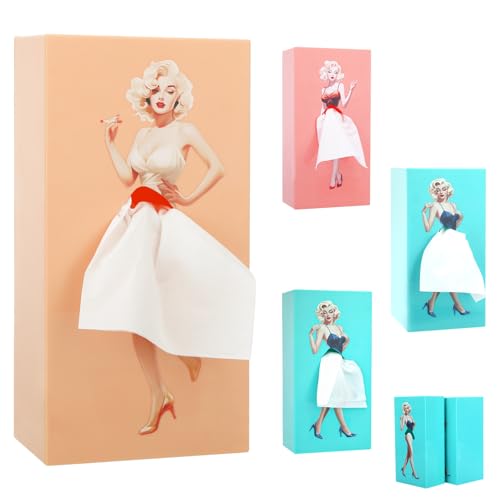 Beige Taschentuchbox mit Fliegendem Rock,Taschentuchbox mit Rock,Kreative,Charmant Retro MäDchen mit Kurzem TaschentüCher Box Geeignet für Schlafzimmer,Wohnzimmer,BüRo von Yylaiire