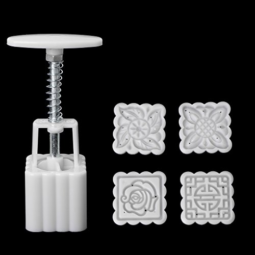 Yyooo 5 x Stempel Mond Kuchen Form quadratisch Blumen Gebäck Mondkuchen Keks Hand DIY Werkzeug Mitte Herbst Festival 50 g Yyooo 5 x Stempel Mond Kuchen Form quadratisch Blumen Gebäck Mondkuchen Keks Hand DIY Werkzeug Mitte Herbst Festival 50 g von Yyooo
