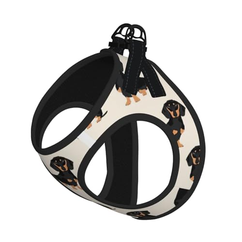 Hundegeschirr und Leine, Dackel-Druck, atmungsaktiv, verstellbar, ausbruchsicher, Weste für Katzen und Hunde Hundegeschirr und Leine, Dackel-Druck, atmungsaktiv, verstellbar, ausbruchsicher, Weste für Katzen und Hunde von Yyoretp