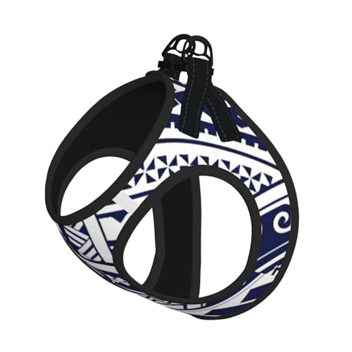 Hundegeschirr und Leine, Polynesisches Maori-Tribal-Muster, atmungsaktiv, verstellbar, ausbruchsicher, für Katzen und Hunde, Blau Hundegeschirr und Leine, Polynesisches Maori-Tribal-Muster, atmungsaktiv, verstellbar, ausbruchsicher, für Katzen und Hunde, Blau von Yyoretp