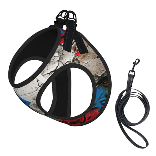 Puerto Rico Hundegeschirr und Leine, Set mit Tapeten-Flagge, atmungsaktiv, verstellbar, ausbruchsicher, für Katzen und Hunde von Yyoretp
