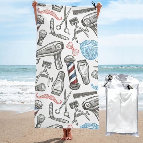 Yyoretp Barber Shop Mikrofaser-Handtuch, einfarbig, schnelltrocknend, super saugfähig, Strandtücher für Pool, Reisen, Dusche Yyoretp Barber Shop Mikrofaser-Handtuch, einfarbig, schnelltrocknend, super saugfähig, Strandtücher für Pool, Reisen, Dusche von Yyoretp