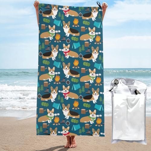 Yyoretp Corgi Mikrofaser-Handtuch, schnelltrocknend, super saugfähig, Strandtücher für Pool, Reisen, Dusche Yyoretp Corgi Mikrofaser-Handtuch, schnelltrocknend, super saugfähig, Strandtücher für Pool, Reisen, Dusche von Yyoretp