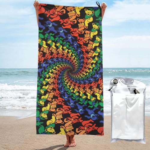 Yyoretp Mikrofaser-Handtuch mit Bärentanz, Batikdruck, schnell trocknend, super saugfähig, Strandtücher für Pool, Reisen, Dusche Yyoretp Mikrofaser-Handtuch mit Bärentanz, Batikdruck, schnell trocknend, super saugfähig, Strandtücher für Pool, Reisen, Dusche von Yyoretp