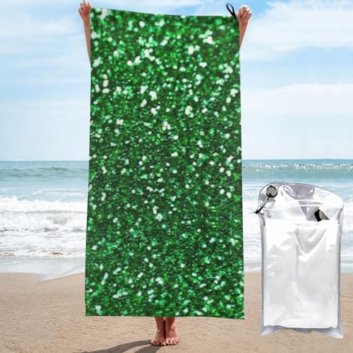Yyoretp Mikrofaser-Handtuch mit Pailletten, schnell trocknend, super saugfähig, Strandtücher für Pool, Reisen, Dusche, Grün Yyoretp Mikrofaser-Handtuch mit Pailletten, schnell trocknend, super saugfähig, Strandtücher für Pool, Reisen, Dusche, Grün von Yyoretp