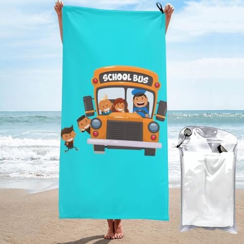 Yyoretp Mikrofaser-Handtuch mit Schulbus-Aufdruck, schnell trocknend, super saugfähig, Strandtücher für Pool, Reisen, Dusche Yyoretp Mikrofaser-Handtuch mit Schulbus-Aufdruck, schnell trocknend, super saugfähig, Strandtücher für Pool, Reisen, Dusche von Yyoretp