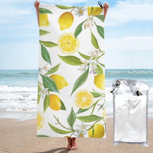 Yyoretp Mikrofaser-Handtuch mit frischen tropischen Zitronen, schnell trocknend, super saugfähig, Strandtücher für Pool, Reisen, Dusche Yyoretp Mikrofaser-Handtuch mit frischen tropischen Zitronen, schnell trocknend, super saugfähig, Strandtücher für Pool, Reisen, Dusche von Yyoretp