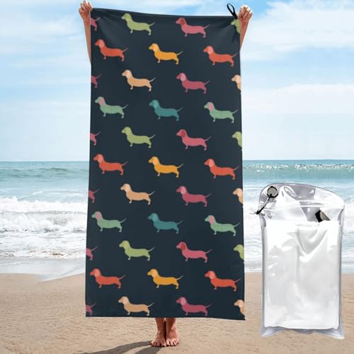 Yyoretp Mikrofaser-Handtuch mit niedlichem Dackel-Aufdruck, schnell trocknend, super saugfähig, Strandtücher für Pool, Reisen, Dusche Yyoretp Mikrofaser-Handtuch mit niedlichem Dackel-Aufdruck, schnell trocknend, super saugfähig, Strandtücher für Pool, Reisen, Dusche von Yyoretp