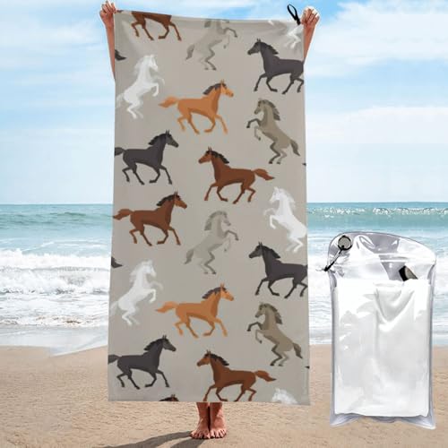 Yyoretp Mikrofaser-Handtuch mit niedlichem Pferdeaufdruck, schnell trocknend, super saugfähig, Strandtücher für Pool, Reisen, Dusche Yyoretp Mikrofaser-Handtuch mit niedlichem Pferdeaufdruck, schnell trocknend, super saugfähig, Strandtücher für Pool, Reisen, Dusche von Yyoretp