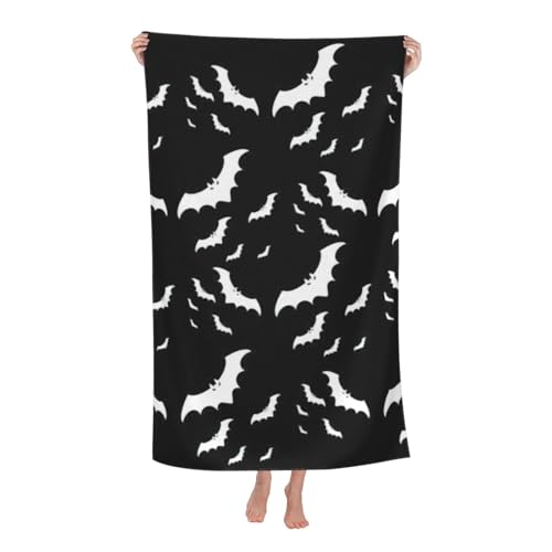 Yyoretp Mikrofaser-Strandtuch für Erwachsene, Motiv: fliegende Fledermäuse, super saugfähig, weiches Plüsch-Badetuch (81,3 x 132,1 cm) von Yyoretp