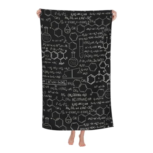 Yyoretp Mikrofaser-Strandtuch für Erwachsene, abstrakte Wissenschaft, Chemie, Illustration, 3D-Druck, super saugfähig, weiches Plüsch-Badetuch (81,3 x 132,1 cm) von Yyoretp