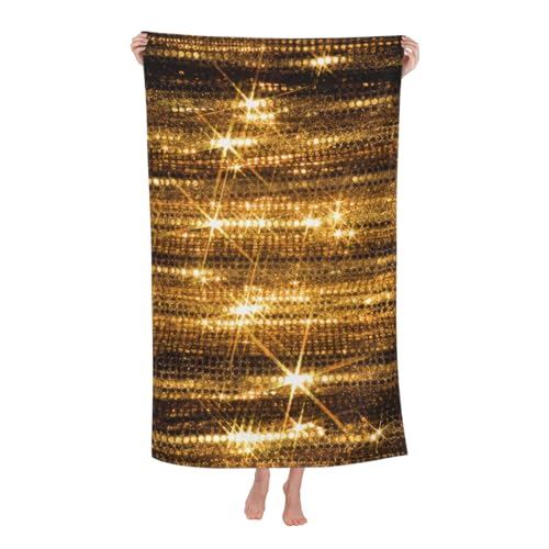 Yyoretp Mikrofaser-Strandtuch für Erwachsene, glitzernd, glitzernd, super saugfähig, weiches Plüsch-Badetuch (81,3 x 132,1 cm) von Yyoretp