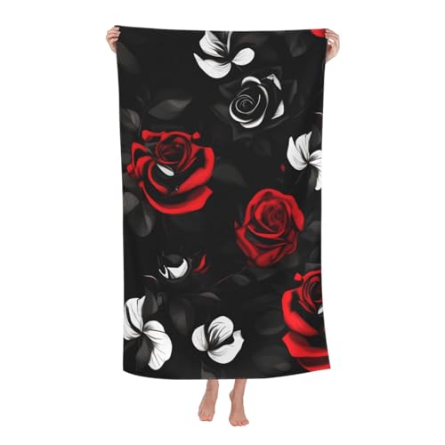 Yyoretp Mikrofaser-Strandtuch für Erwachsene, super saugfähig, weiches Plüsch-Badetuch (81,3 x 132,1 cm) von Yyoretp