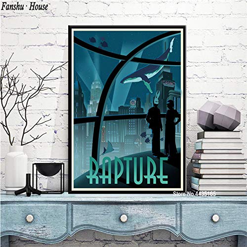 Yyoutop Poster Bioshock Rhapsody Videospiel Film Poster und Drucke Leinwand Malerei Wandkunst Wohnzimmer Home Decor Bilder 50x70cm ohne Rahmen von Yyoutop