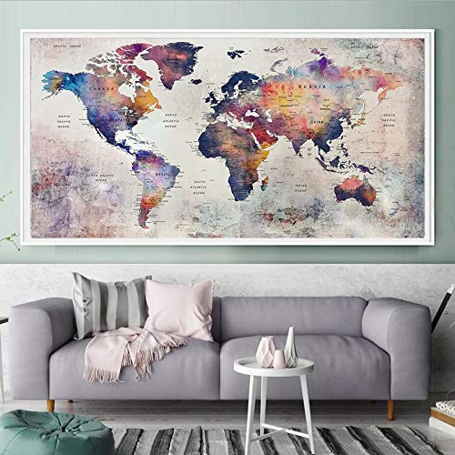 Diamant Malerei kit Voll Abstrakte Welt Mapabstract Weltkarte DIY 5D Diamant Painting Bilder Große Erwachsene Kreuzstich Stickerei Kristall Strass Diamond Painting für Home Decor,(50x100cm/20 * 40in) von Yystyle