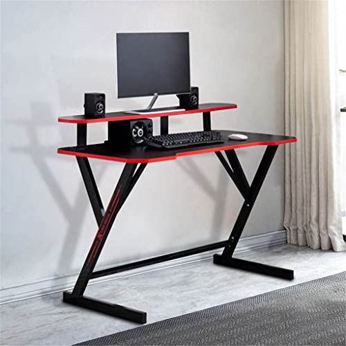 Yyuoqafn Computer Laptop Tisch modernen Stil Computer-Schreibtisch mit 2 Ebenen Regal Spieltisch Schreibtisch Schreibtisch für Home Office Studium Wohnzimmer von Yyuoqafn