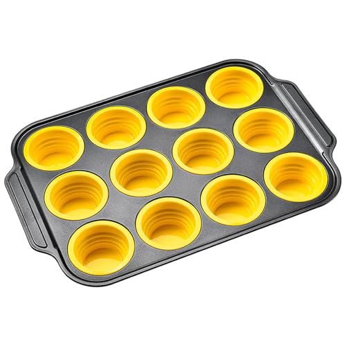 Nicht Schicht Silikon Muffins Tablett 12 Oder 6 Tasse Faltbare Designkuchenform Für Leichtes Kuchen Und Brot In Häusern von Yzdysg